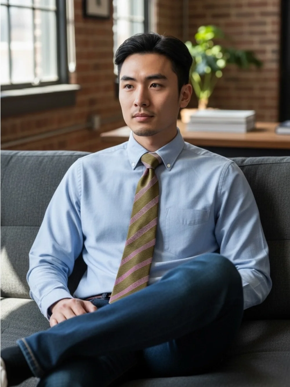 Soprano’s Brown‎ & Pink Striped Men’s Silk Tie